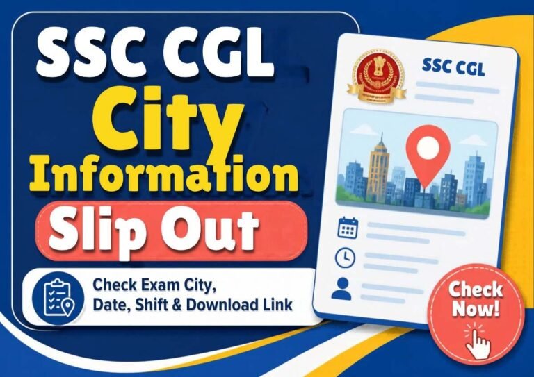 SSC CGL City Information Slip 2026